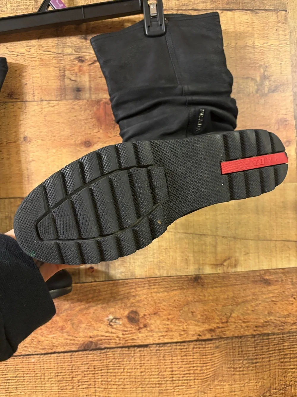 Prada Sport Linea Rossa leather boots